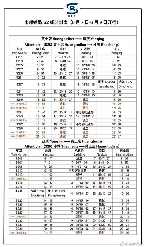 北京世园会端午将迎客流高峰 S2线加开列车