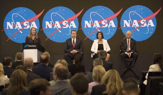 (NASA在纽约纳斯达克召开新闻发布会，图源：AP)