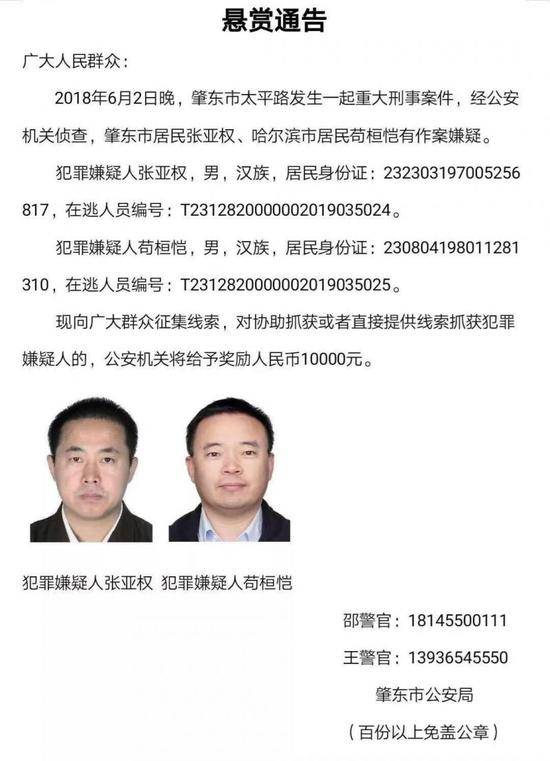 黑龙江肇东市发生一重大刑事案件 警方悬赏线索