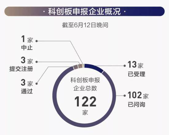 科创板申报企业审核状态。来源：每日经济新闻