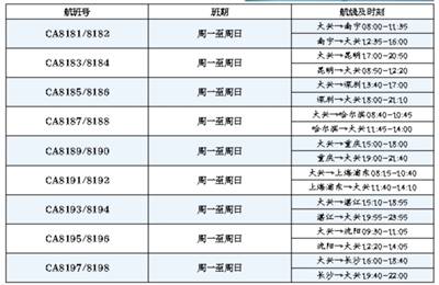 北京大兴国际机场公布往返九地航线 多家航企规划运力