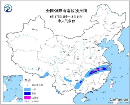 暴雨蓝色预警 湖北安徽湖南江西等局地有大暴雨