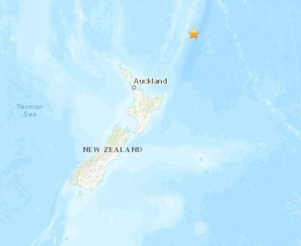 新西兰东北部海域发生5.3级地震 震源深度35公里