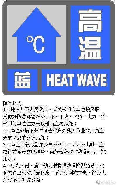 北京继续发布高温蓝色预警 明后天最高温将达35℃