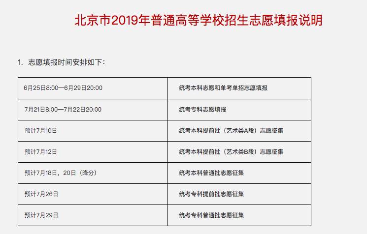 2019北京高考志愿填报系统开通 今起填报本科志愿