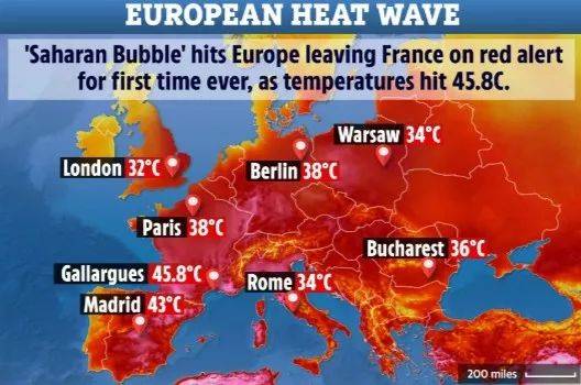 欧洲多地气温逼近40摄氏度 德国一段铁路出现变形