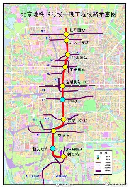 北京地铁19号线全线10座车站开工