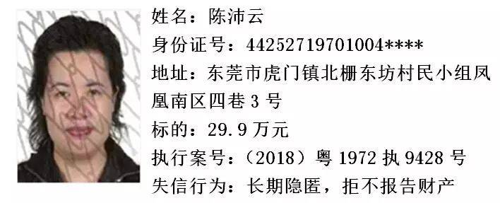 赖账2.95万不还！虎门新一批“老赖”名单真容曝光！