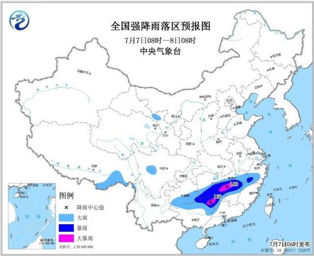 暴雨黄色预警广西湖南江西等地有暴雨或大暴雨