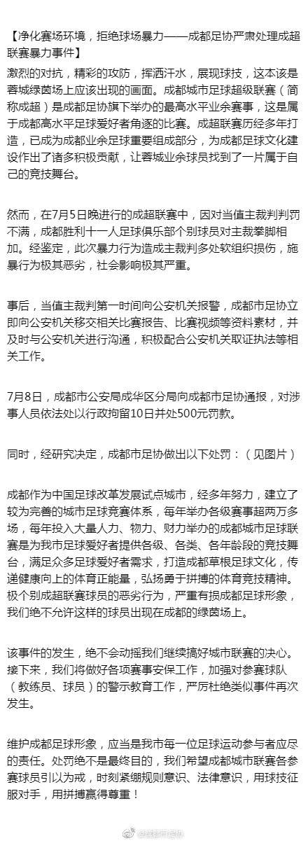 成超裁判被球员长时间辱骂追打群殴4人被终身禁赛