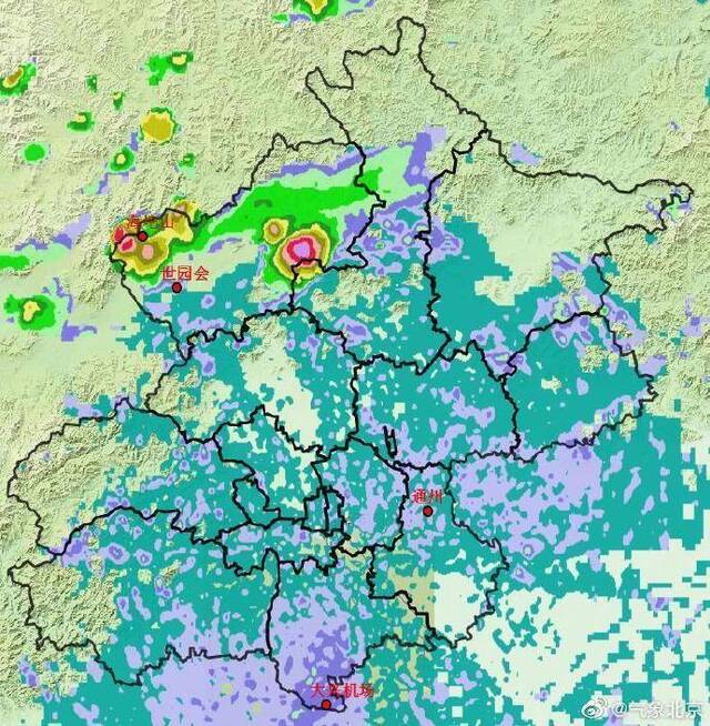 北京延庆、怀柔2区发布雷电蓝色预警 局地或有冰雹