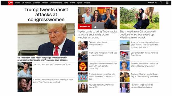 CNN首页截图