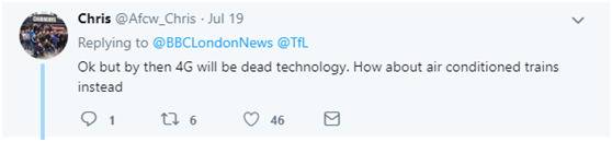 伦敦地铁将于2020年起开通4G信号 网友：5G都来了