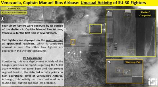 今年二月份，以色列商业卫星拍摄到的，枕戈待旦准备出航的苏-30图源：ISI