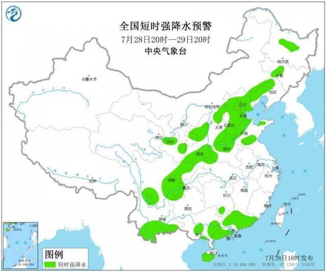 强对流天气预警持续 京津冀等地局地将有短时强降水天气