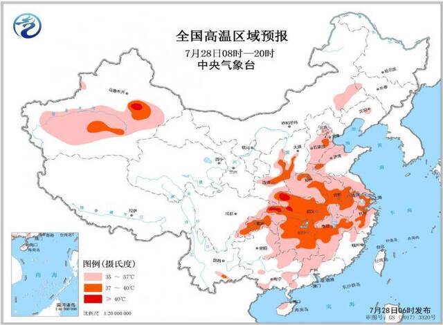 高温橙色预警继续：湖北重庆2省局地可达40℃以上