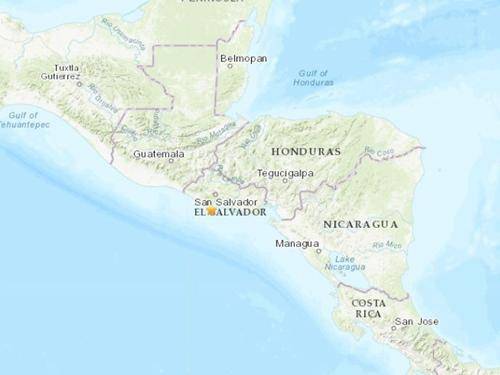 萨尔瓦多附近海域发生5.9级地震 震源深度72.5千米
