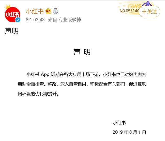 小红书深夜回应“下架”：启动整改 自查自纠