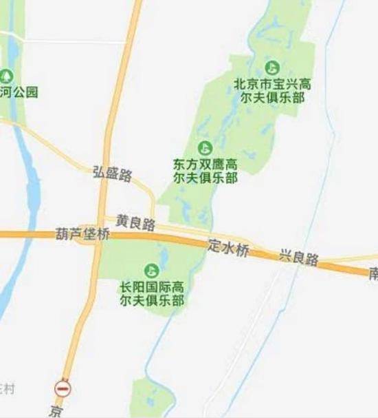 地图上的永定河“高尔夫一条街”