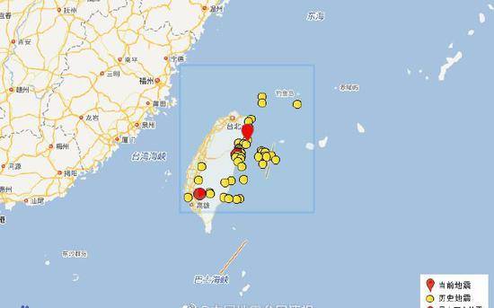 历史地震分布图。来源：国家地震台网官方微博