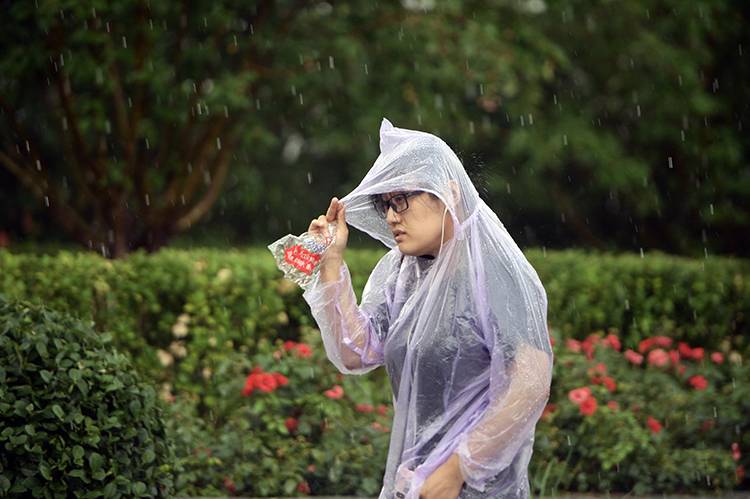 北京暴雨蓝色预警朝阳区短时强降雨组图