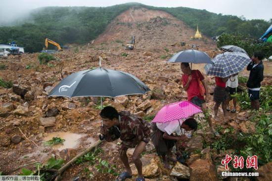 暴雨致缅甸东南部发生山体滑坡 死亡人数增至59人