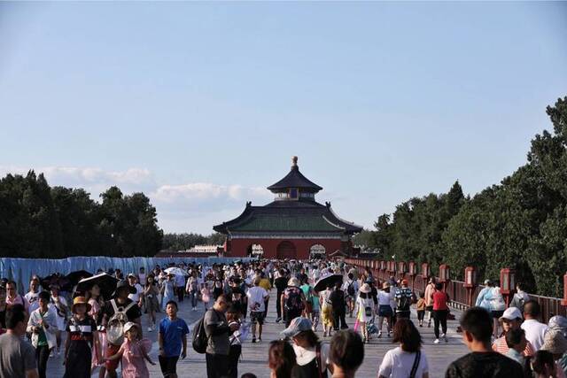 京城蓝天白云空气优俯瞰故宫美景如画