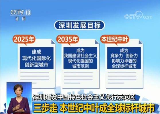 深圳建设中国特色社会主义先行示范区三步走本世纪中叶成全球标杆城市