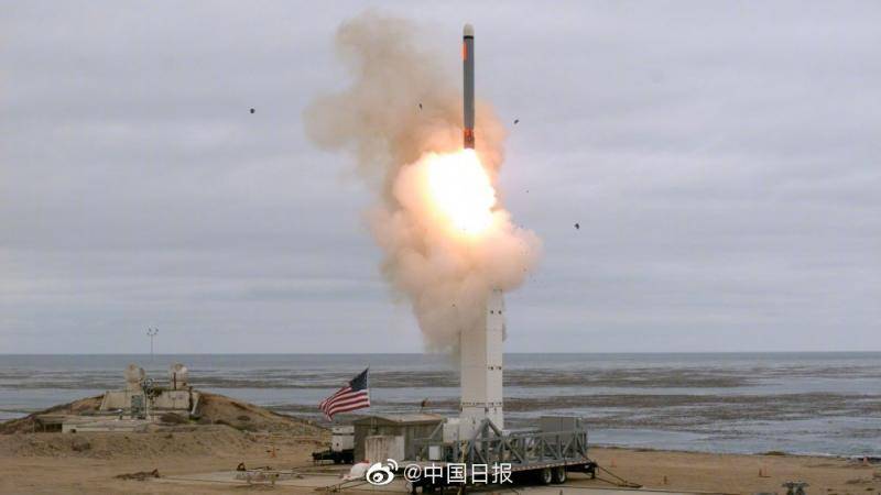 美国试射中程陆基巡航导弹 曾在中导条约禁止范围