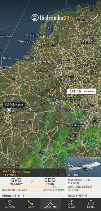 法航一架客机卢森堡上空发紧急信号 准备降落