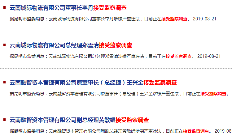 董事长投案3个月后 4下属同日落马