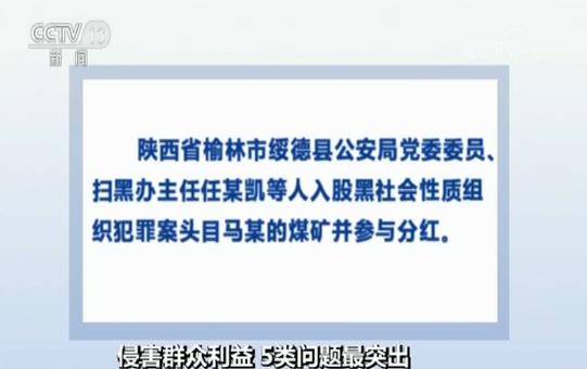 扫黑办主任入股黑老大煤矿并参与分红 一批侵害群众利益问题被曝光