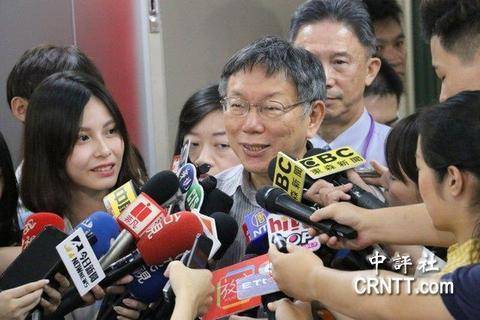 台北市长柯文哲接受媒体联访。图源：中评社