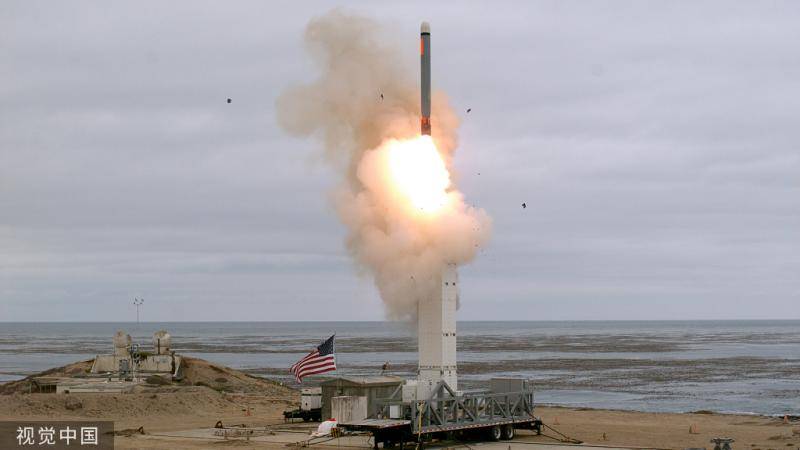 美国18日试射一枚改进型“战斧”陆攻巡航导弹@视觉中国