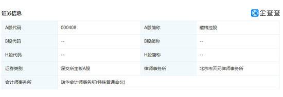 ↑藏格控股证券信息图据“企查查”