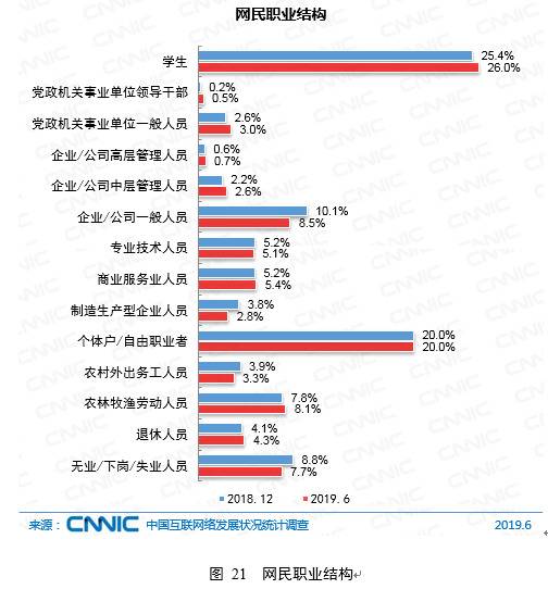 CNNIC第44次调查报告： 网民属性结构