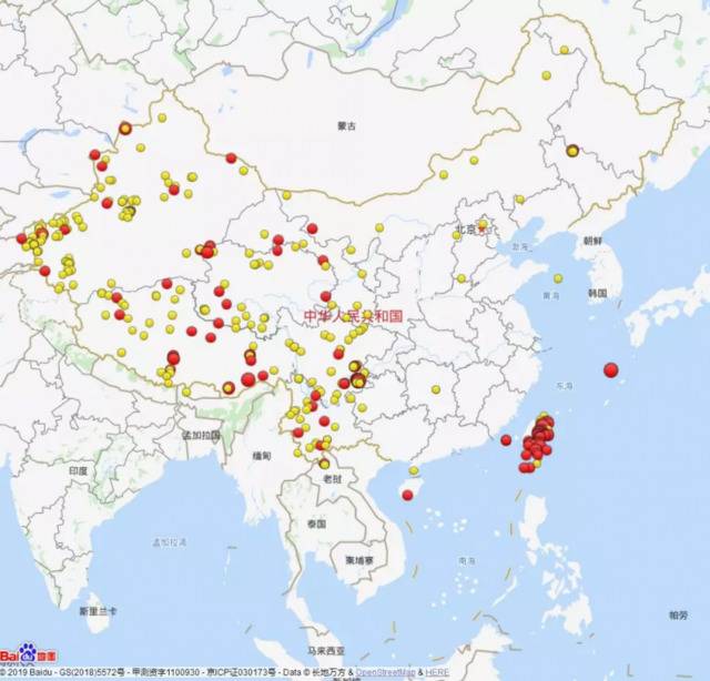 今年以来我国共发生三级以上地震435次 台湾次数最多