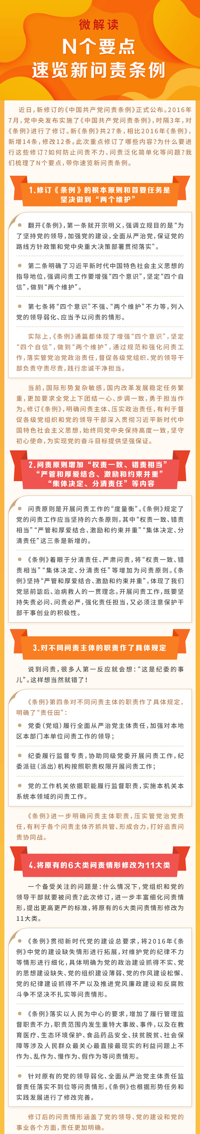 N个要点 速览新修订的《中国共产党问责条例》