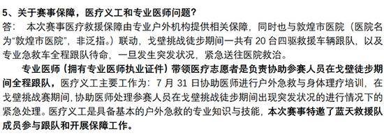 千人戈壁徒步遭参与者报警中断：整队只配1个医生