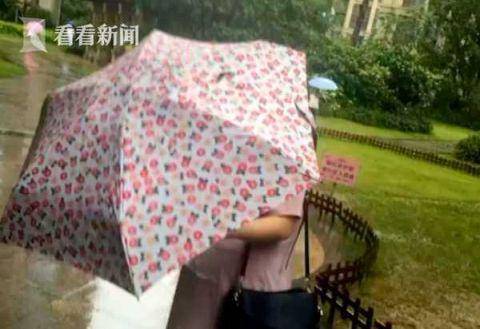 啤酒瓶从天降路过孕妇险被砸 头顶雨伞救了她(图)