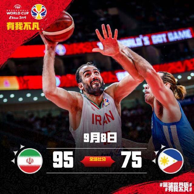 伊朗大胜菲律宾，以净胜分优势直通东京奥运