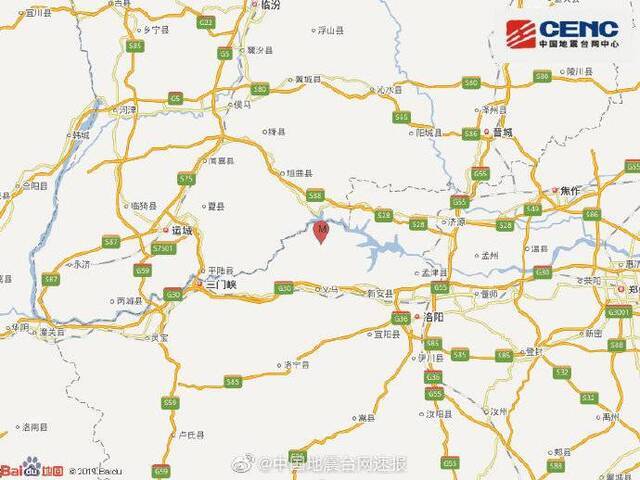 河南三门峡市渑池县发生2.7级地震 震源深度7千米