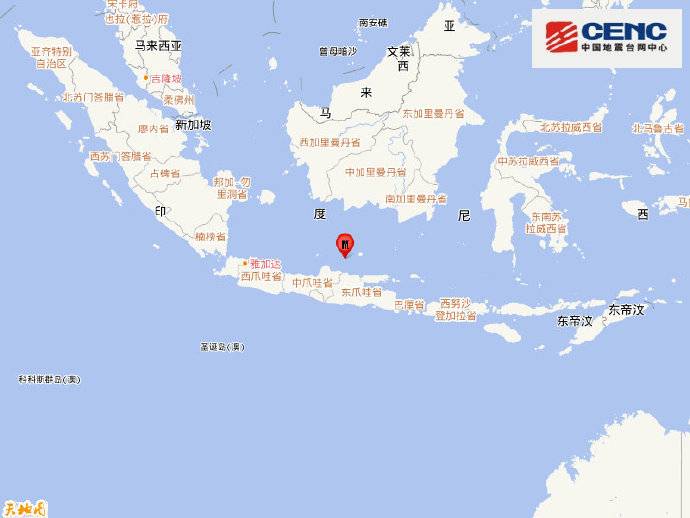 印尼爪哇岛发生5.6级地震 震源深度610千米
