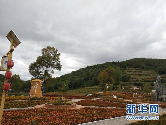 美丽的庙花山村。