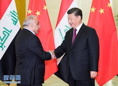 中国国家主席习近平9月23日在人民大会堂会见伊拉克总理阿卜杜勒-迈赫迪。（图源：新华网）