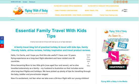 flyingwithababy.com网站页面