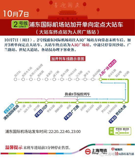 10月1日至5日上海地铁南京东路站15:30起实施封站