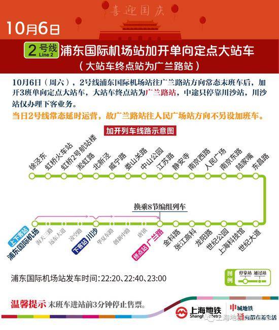 10月1日至5日上海地铁南京东路站15:30起实施封站