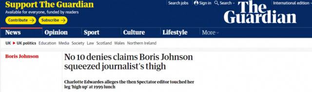 约翰逊20年前曾“捏”女人大腿?首相府称指控不实