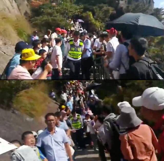 六旬游客登黄山发病晕厥，游客自发让出救援通道